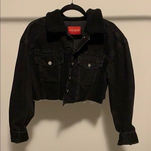Cropped Guess Jean Jacket - Black